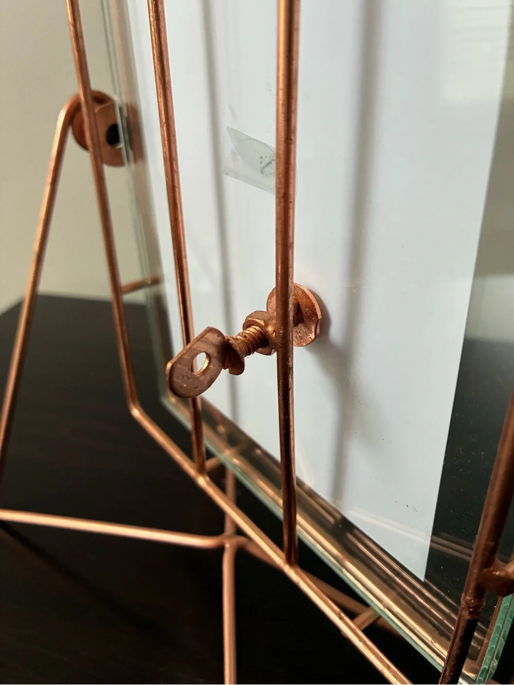 Rustic Copper Tone Metal Photo Frame Stand
